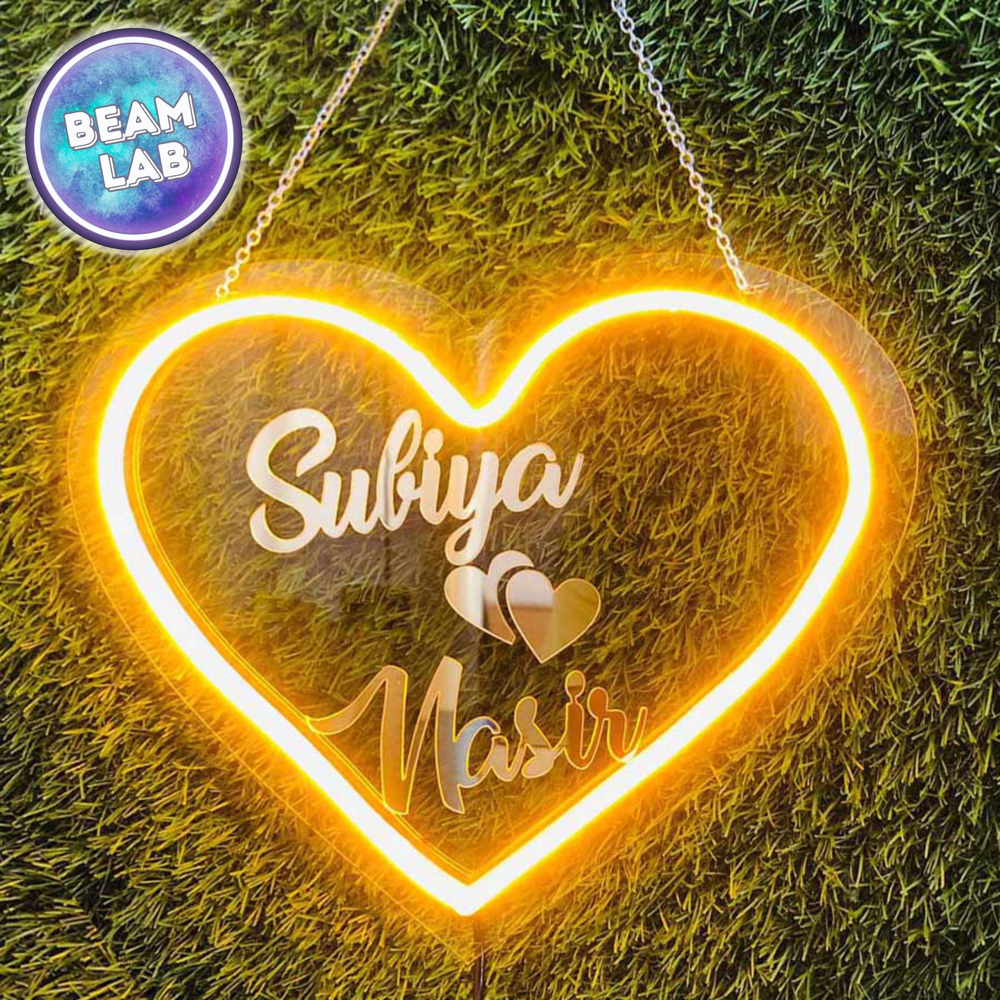 Personalized Couple Name with Heart Led Neon Sign | Gift Your Beloved One
