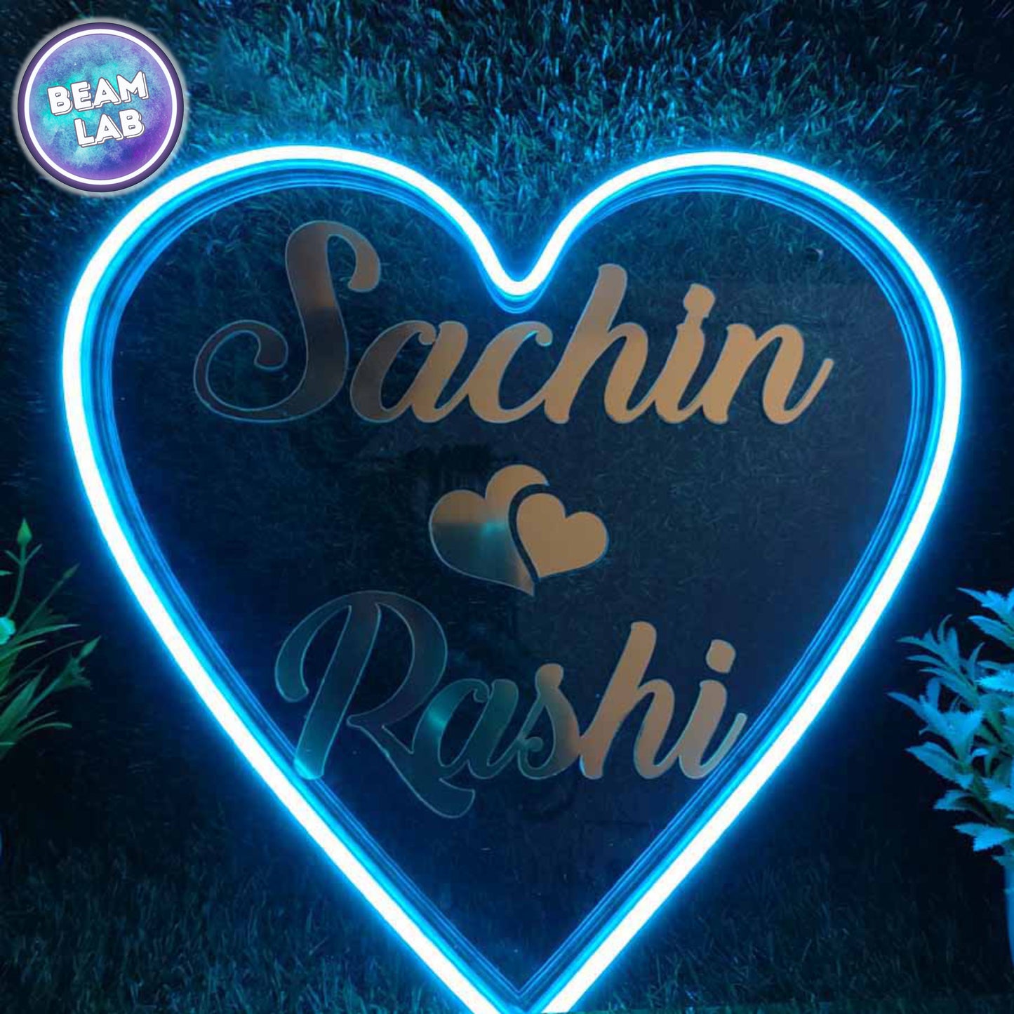Personalized Couple Name with Heart Led Neon Sign | Gift Your Beloved One