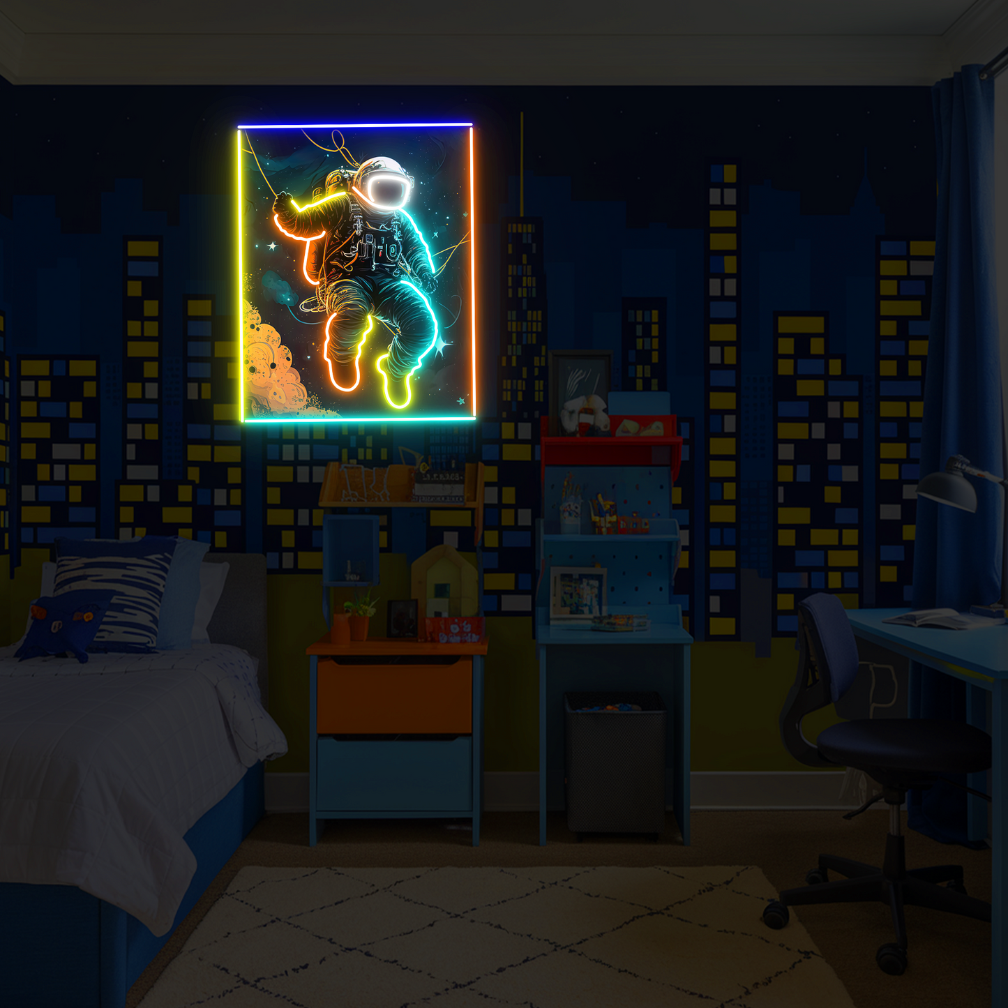 Neon Astronaut Sign – Cosmic UV Wall Light for Space Lovers