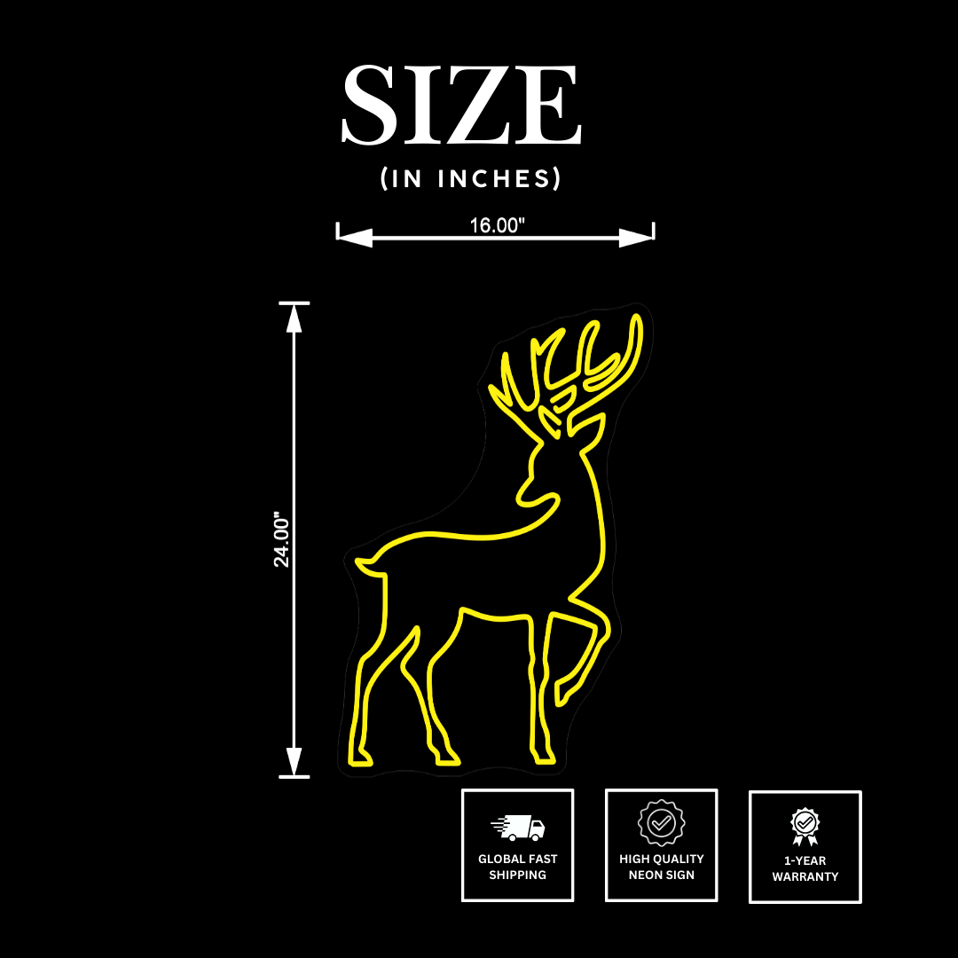 Elegant Stag Neon Sign | Majestic Deer LED Neon Sign