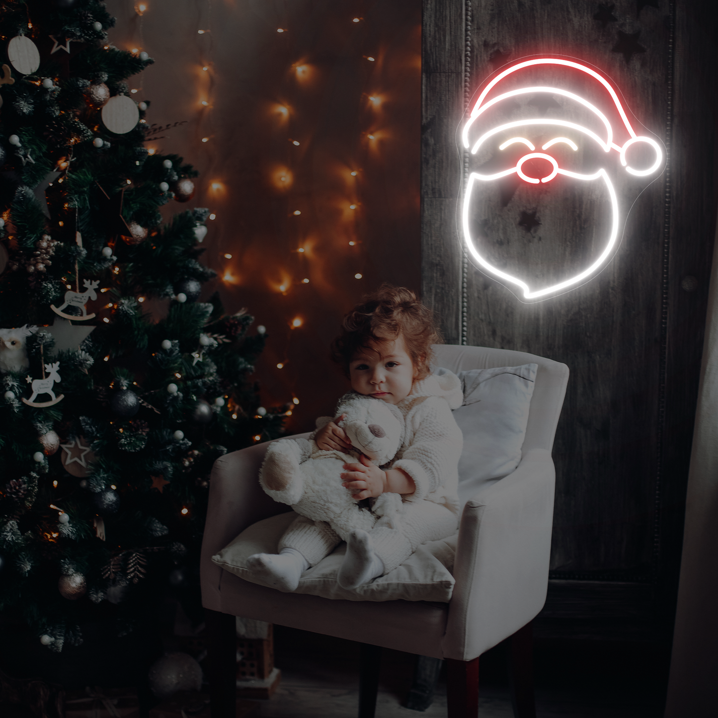 Santa's LED Neon Sign | Festive Santa Neon Light