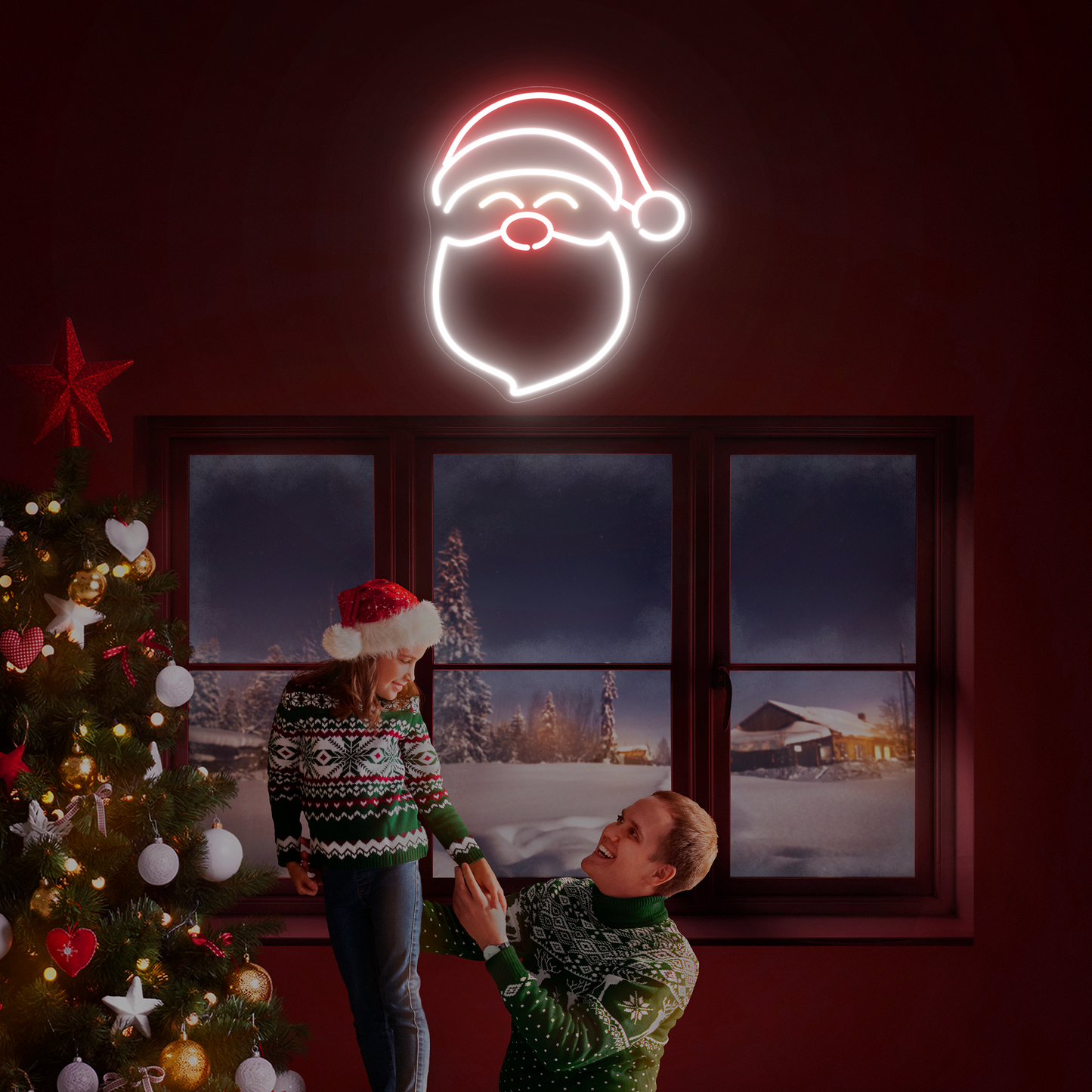 Santa's LED Neon Sign | Festive Santa Neon Light