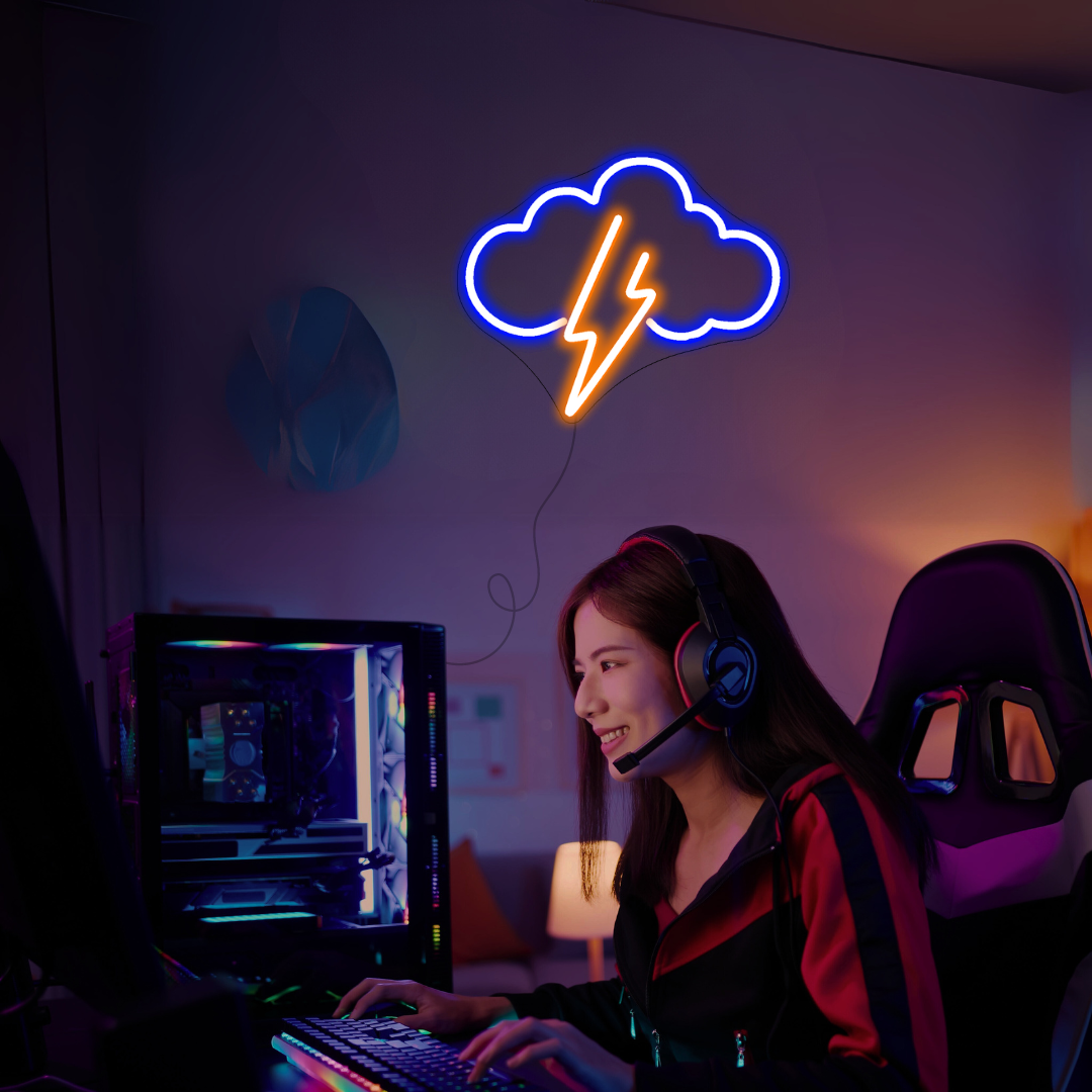 Thunder Cloud Neon Light | Stormy Glow LED Sign