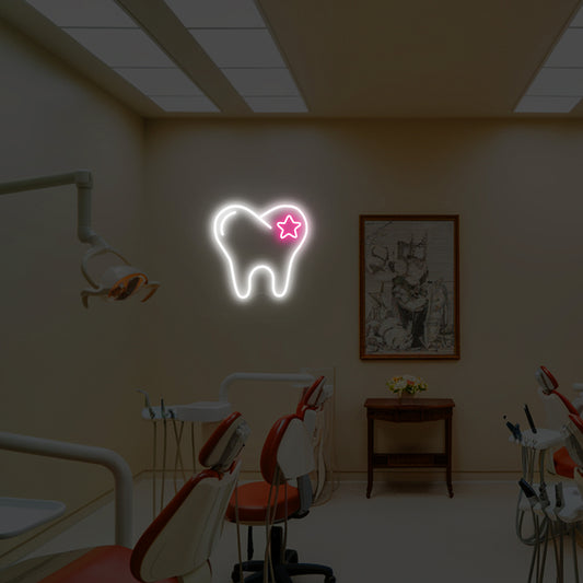 Tooth-and-Star-Neon-Sign