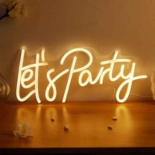 lets party wall | neon sign