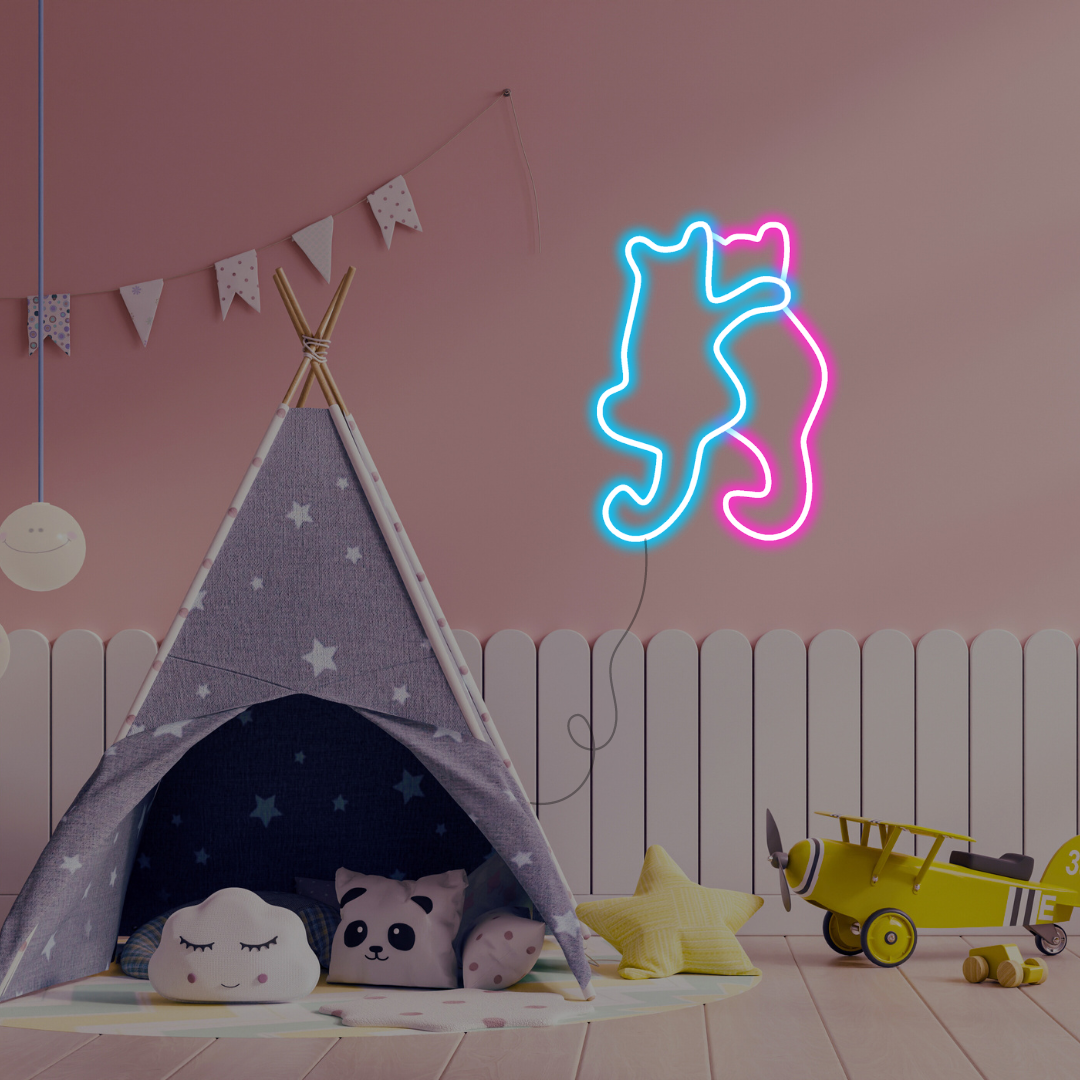 Kitty Love Neon Sign | Heartfelt Cats Neon